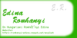 edina romhanyi business card